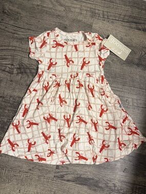 Bamboo Goosies Girls Crawfish Print Twirl Dress w/Pockets NWT